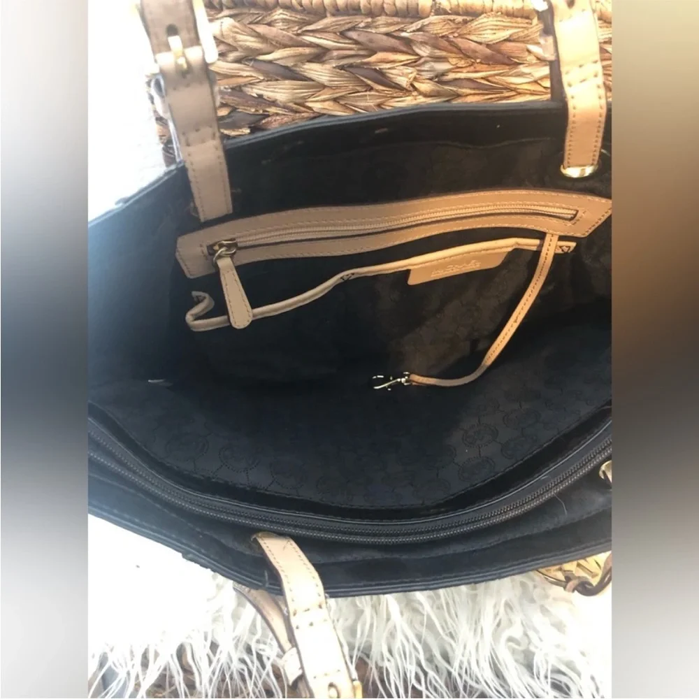 Michael Kors Large Tote Coated Canvas Leather Tech Handbag Black Jet Set - Picture 3 of 14